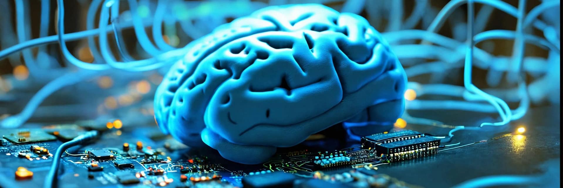 Inteligencia Artificial - circuito y cerebro - generada por IA